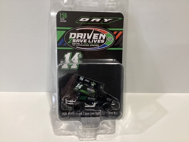 Acme 1/50 2025 Corey Day Driven 2 Save Lives Green Sprint Car