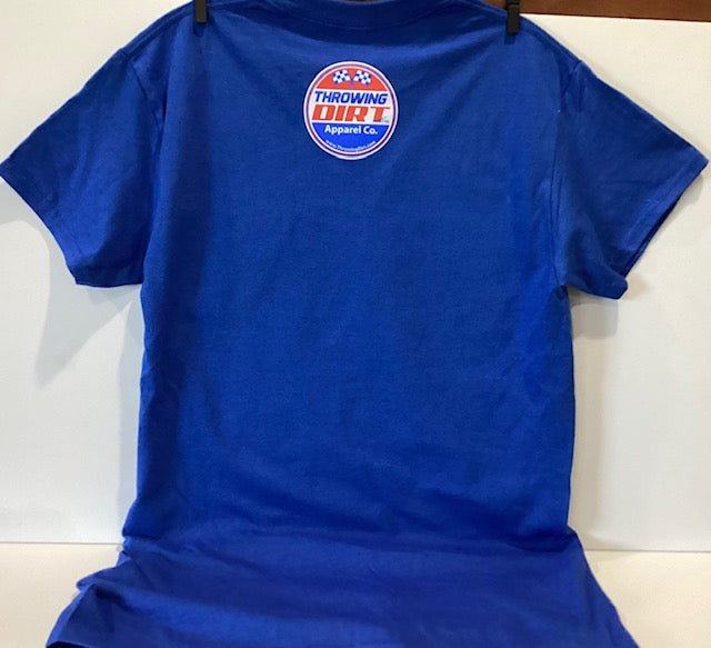 NEW! Throwing Dirt American Tradition 2026 Sprint Car Gildan Ultra Cotton Blue T-shirt