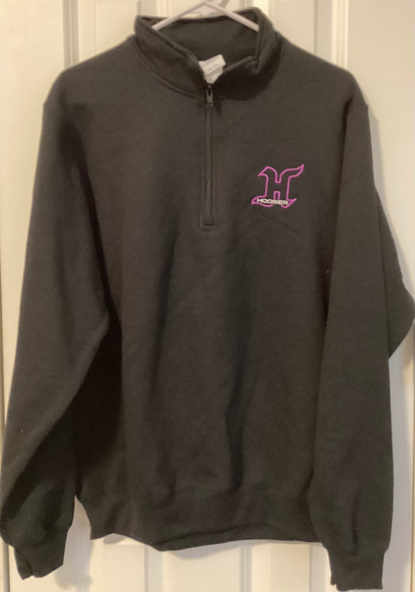 Hoosier Men's Quarter Zip Black Sweater