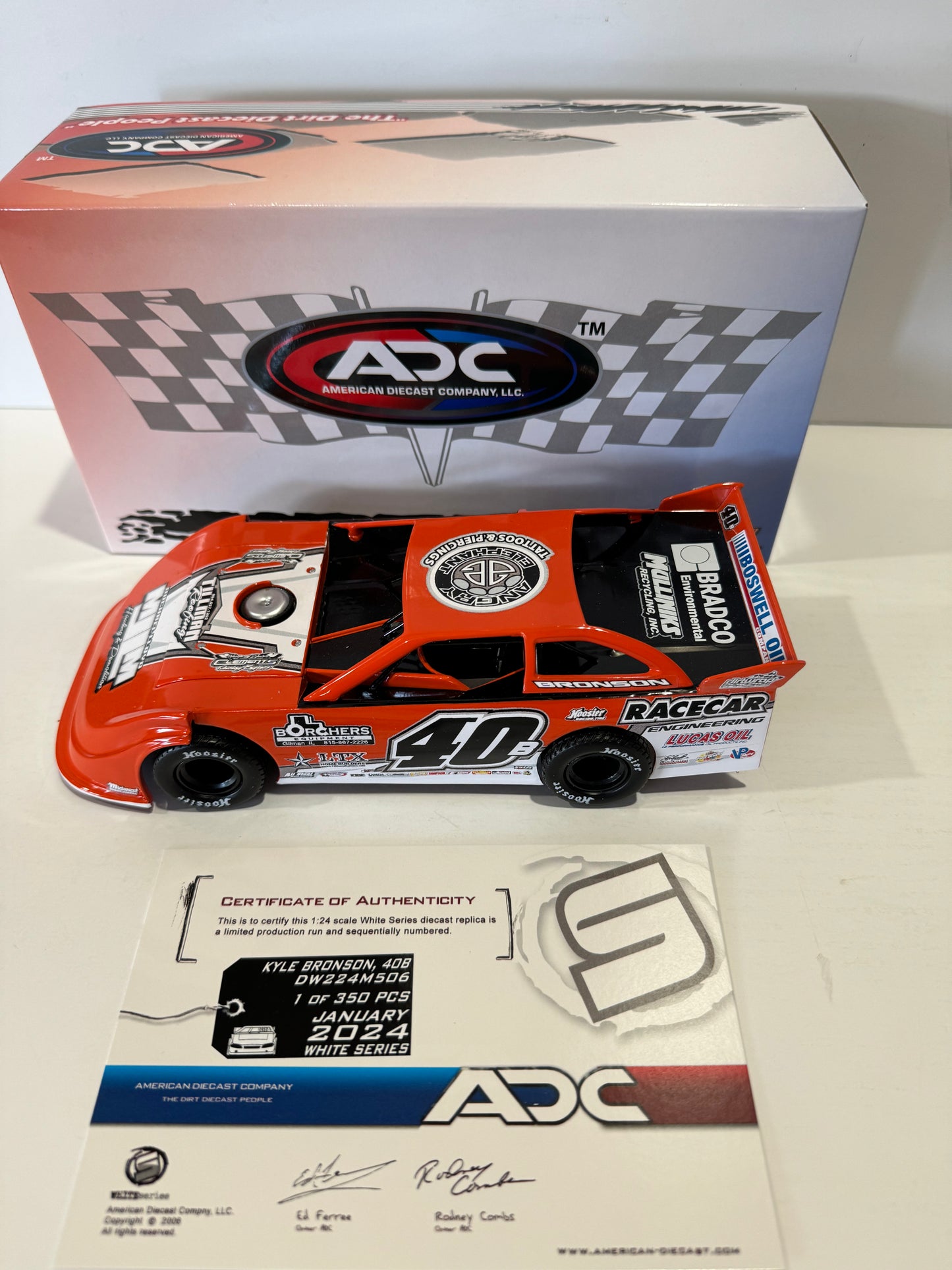 1/24 ADC 2024 #40B Kyle Bronson Racecar Engineering Borchers Equipment Dirt Late Model