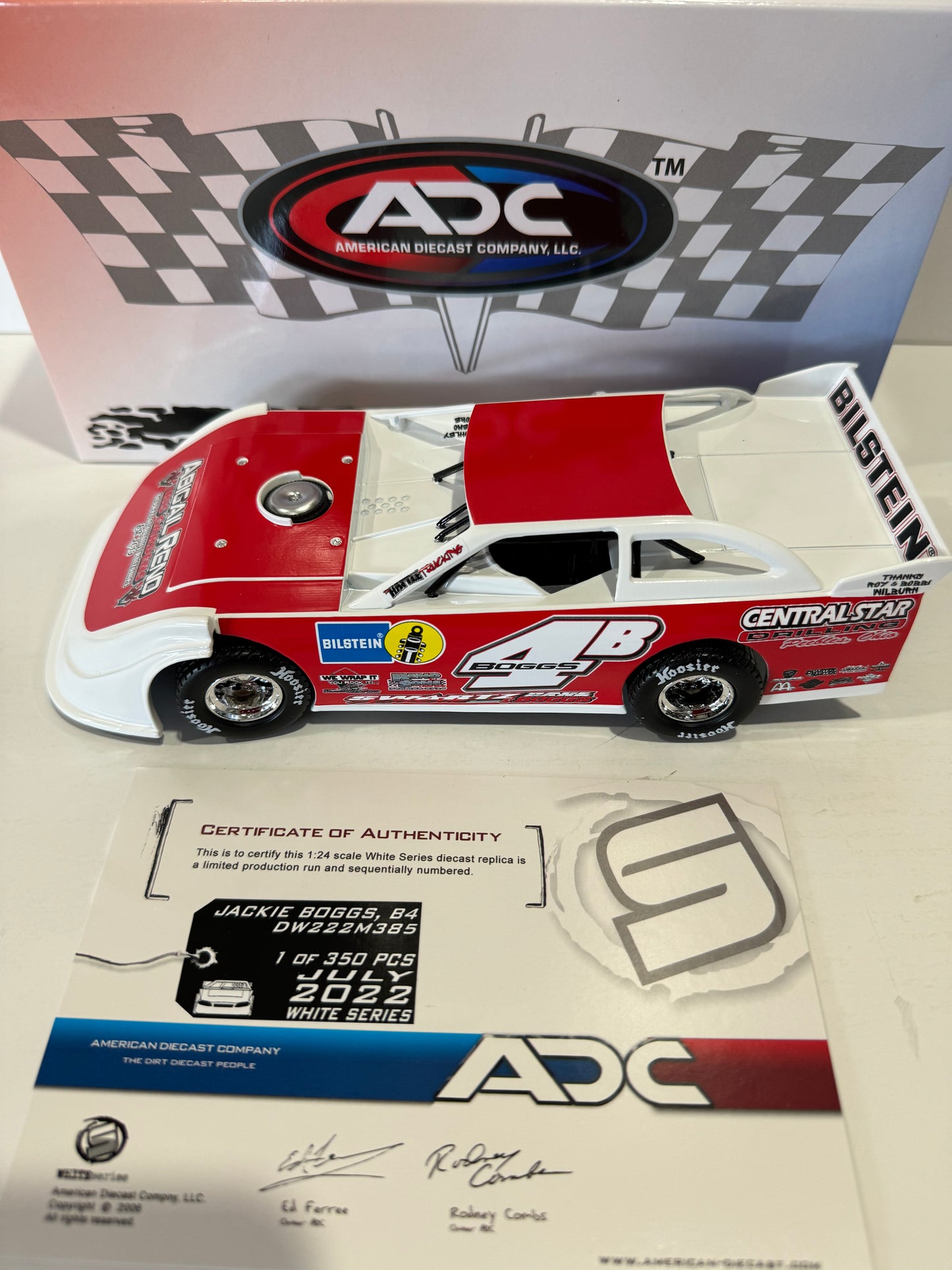 1/24 ADC 2022 #4B Jackie Boggs Central Star Drilling Swartz Dirt Late Model