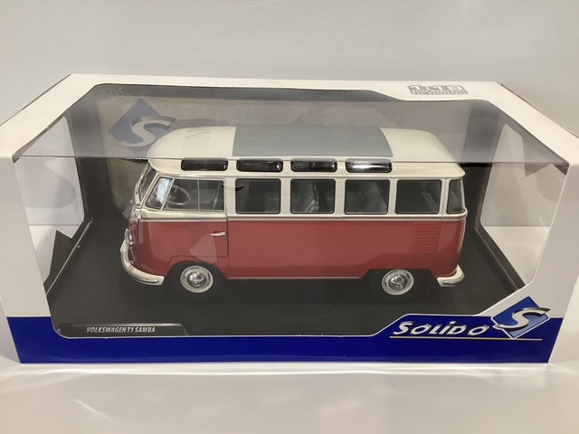 1/18 Solido Volkswagen T1 Samba Baby Red/White 1962