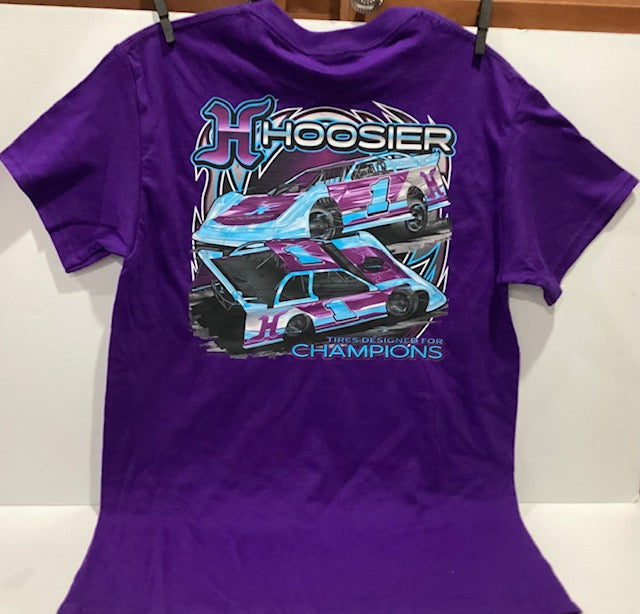 New Gildan Heavy Blend Hoosier Purple Dirt Late Model T-Shirt