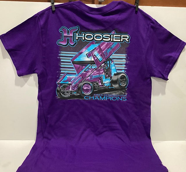 New Gildan Heavy Blend Hoosier Purple Sprint Car T-Shirt