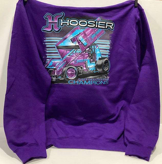 New Gildan Heavy Blend Hoosier Purple Sprint Car Hoodie Sweatshirt
