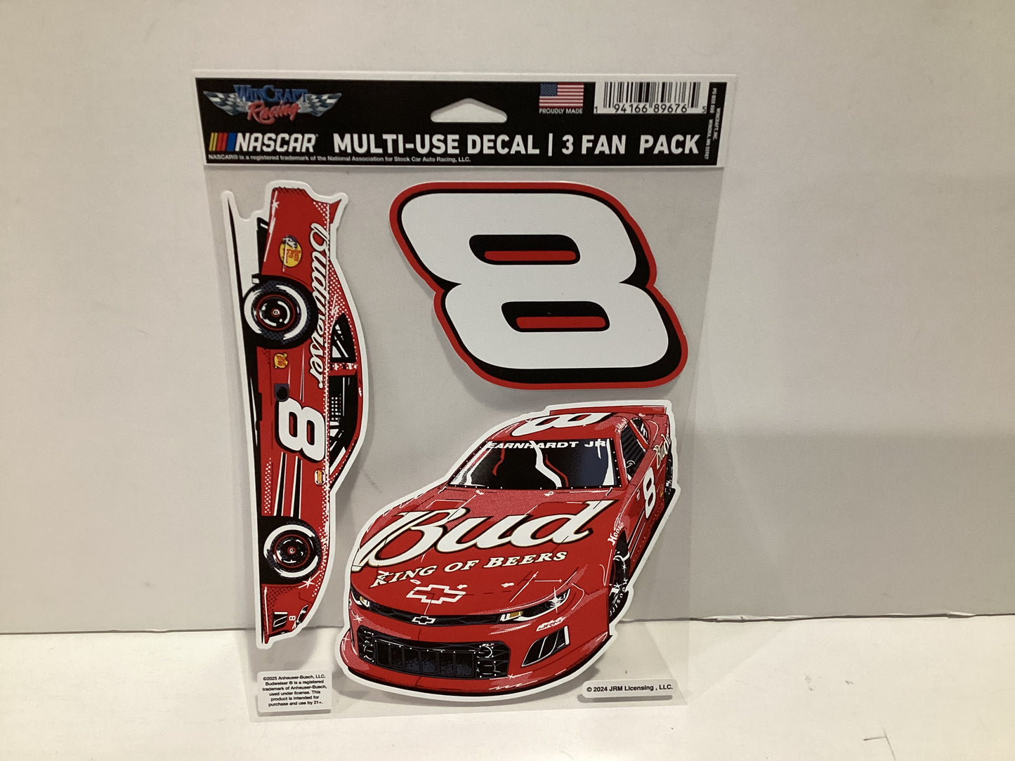 WinCraft Racing Nascar Multi-Use Decal 3 Fan Pack #8 Budweiser Dale Earnhardt Jr.