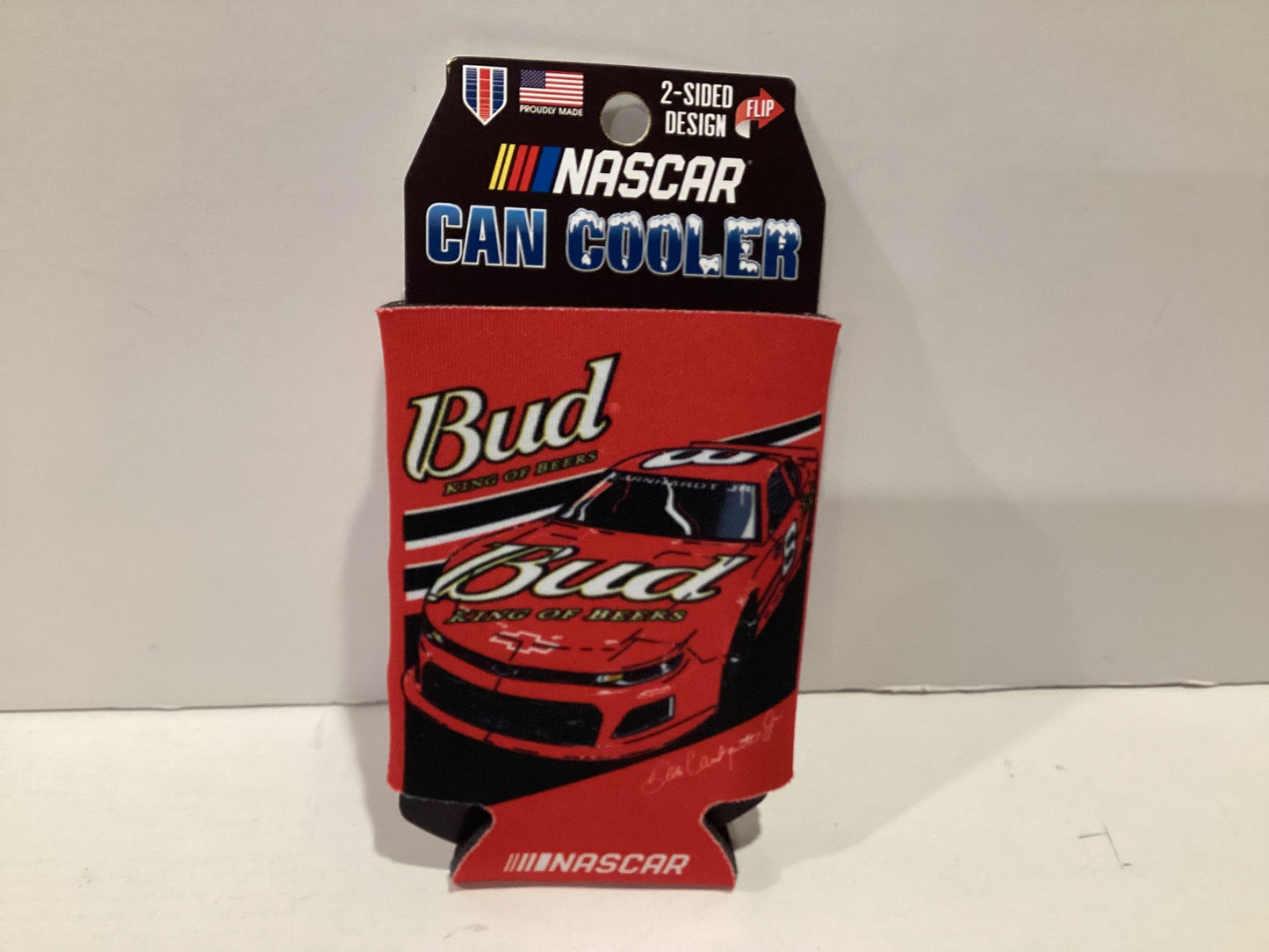 Nascar 12 oz. Can Cooler 2-Sided Design #8 Budweiser Dale Earnhardt Jr.