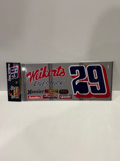 Sprint Legends Doug Wolfgang #29 Weikert's Livestock Metal Wing Board