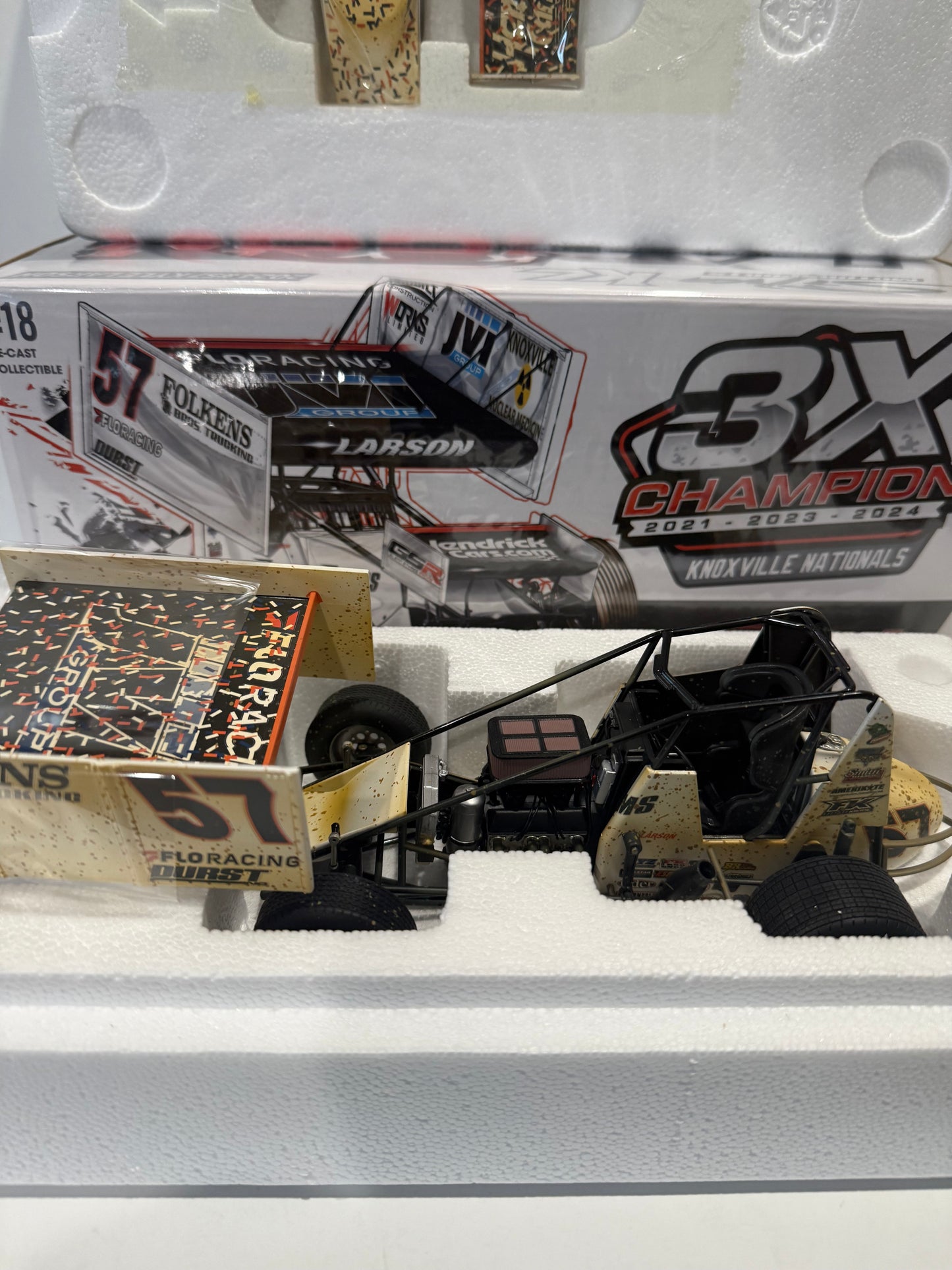 1/18 ACME Kyle Larson #57 Finley Farms 3x Champion Knoxville Nationals 2024 Sprint Car