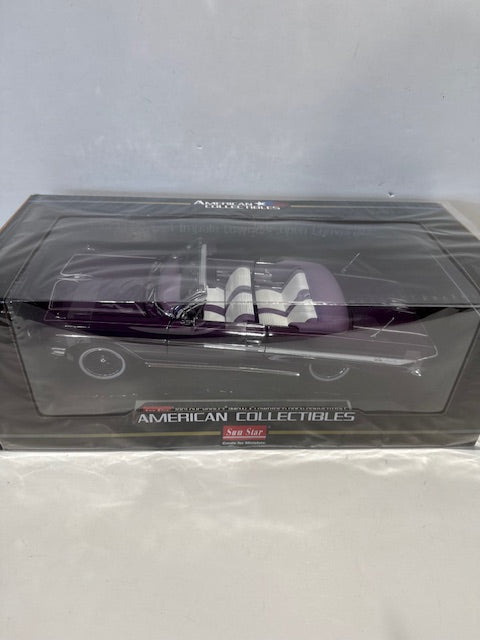 1/18 Sun Star 1961 Chevrolet Impala Lowrider Open Convertible Metallic Purple