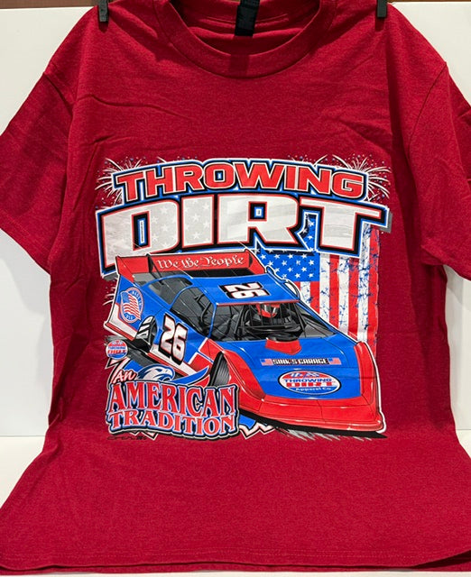 NEW! Throwing Dirt American Tradition 2026 Dirt Late Model Gildan Ultra Cotton T-shirt