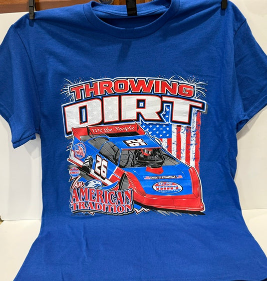 NEW! Throwing Dirt American Tradition 2026 Dirt Late Model Gildan Ultra Cotton T-shirt
