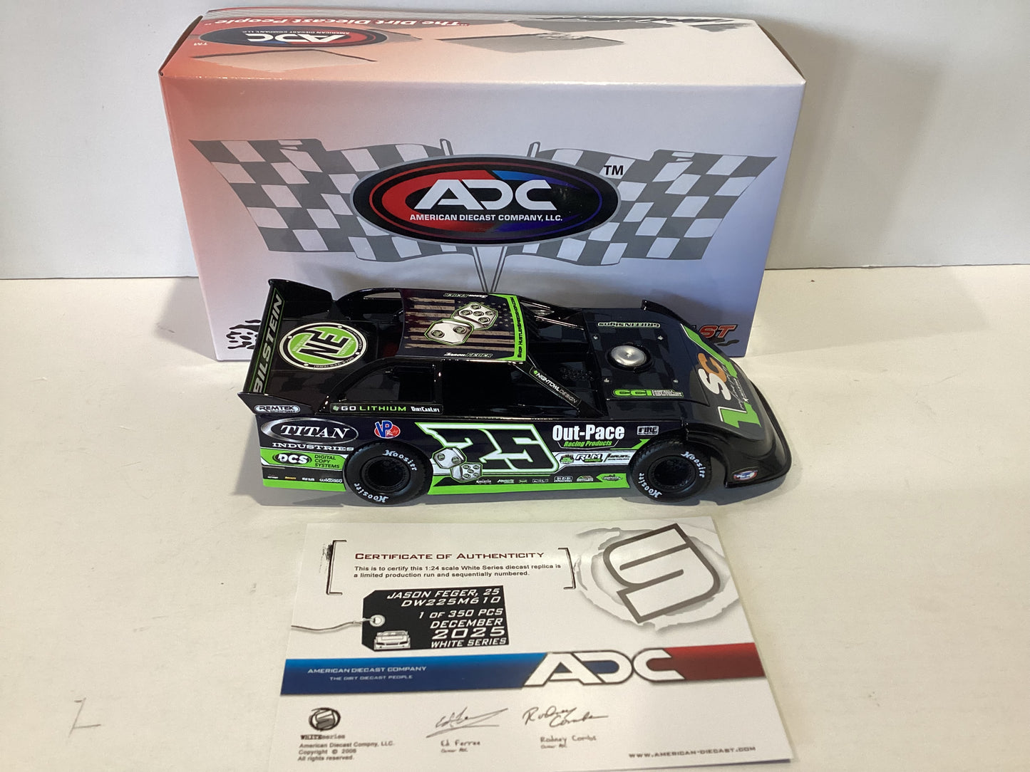 1/24 ADC Jason Feger #25 Remtek Enterprises 2025 Dirt Late Model