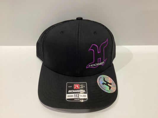 Hoosier Adjustable YOUTH Black Trucker Hat
