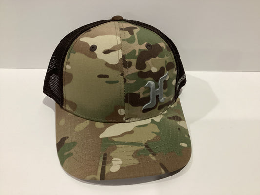 Hoosier Camo w/Gray Logo Adjustable Trucker Hat