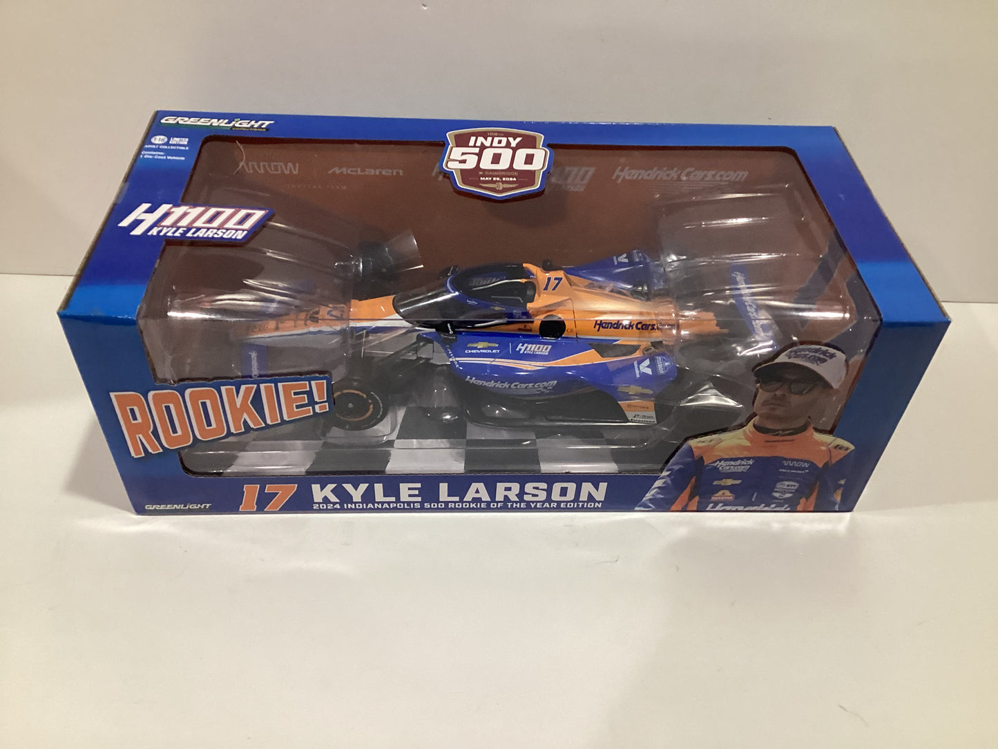 1/18 Greenlight #17 Kyle Larson 2024 Indianapolis 500 Rookie of the Year Edition Indy Car