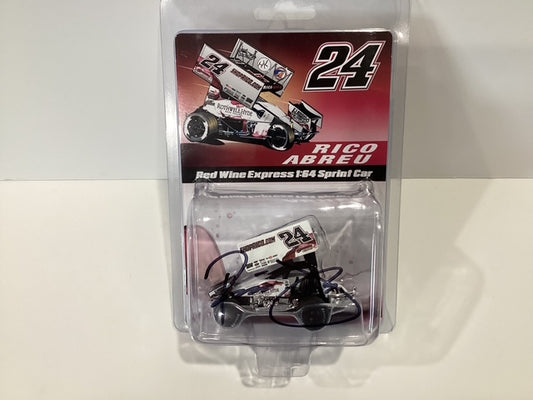 1/64 Round 2 2025 Rico Abreu #24 Red Wine Express Autographed Sprint Car