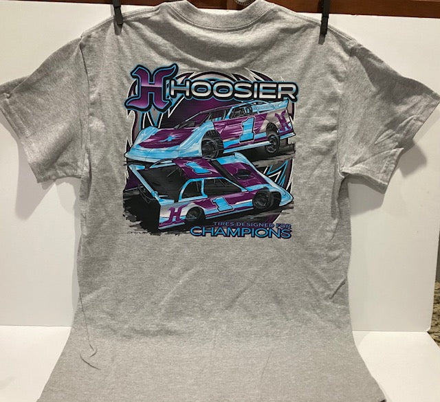 New Gildan Heavy Blend Hoosier Light Gray Dirt Late Model T-Shirt