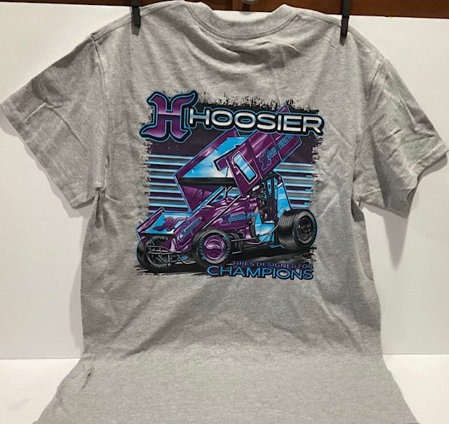New Gildan Heavy Blend Hoosier Light Gray Sprint Car T-Shirt