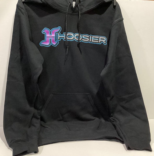 New Gildan Heavy Blend Black Hoosier Hoodie Sweatshirt- Front Design Only