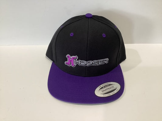 Yupoong Snapback Hoosier Black & Purple Flat Bill Hat