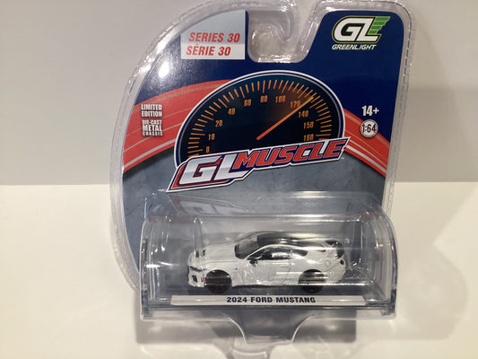 1/64 Greenlight GL Muscle White 2024 Ford Mustang