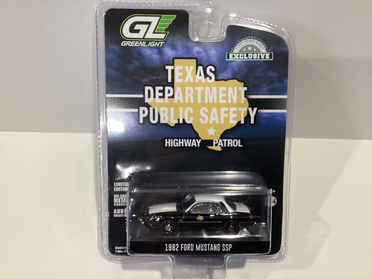 1/64 Greenlight Texas Department Public Safety Highway Patrol 1982 Ford Mustang SSP