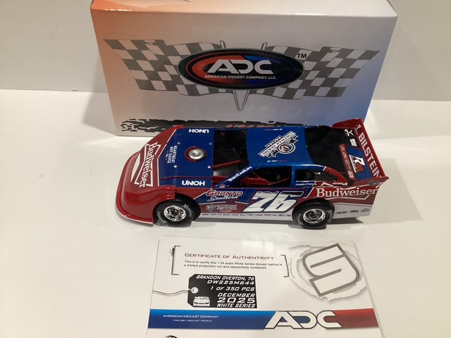 1/24 ADC #76 Brandon Overton Budweiser 2025 Dirt Late Model