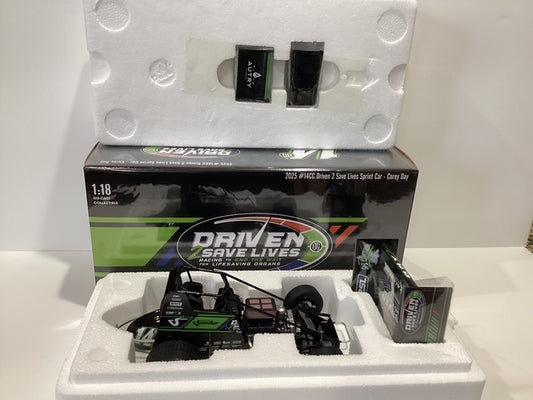 Acme 1/18 2025 Corey Day Driven 2 Save Lives Green Sprint Car