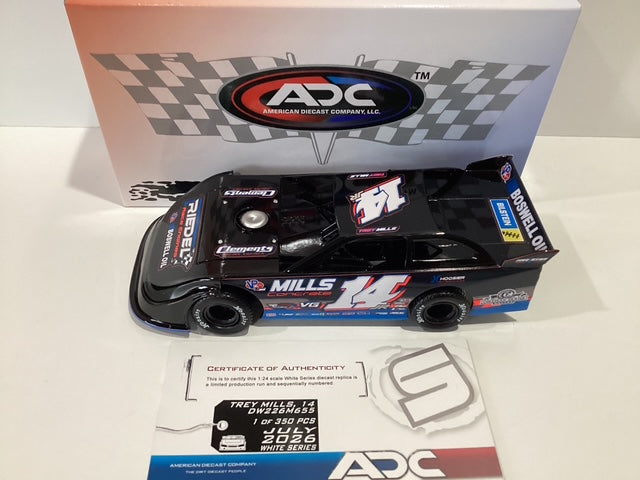 2026 ADC 1/24 #14jr Trey Mills Mills Concrete Riedel Race Engines Dirt Late Model