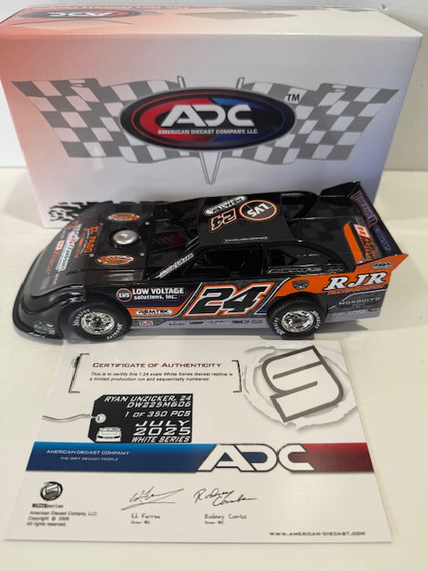 ADC 1/24 2025 #24 Ryan Unzicker RJR Transportation Low Voltage Solutions Dirt Late Model